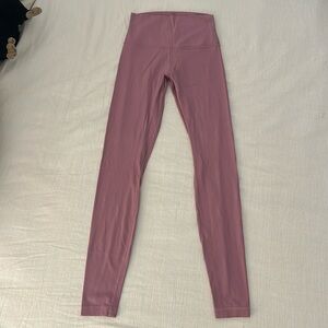 Lululemon Size 6 Mauve Ribbed Leggings